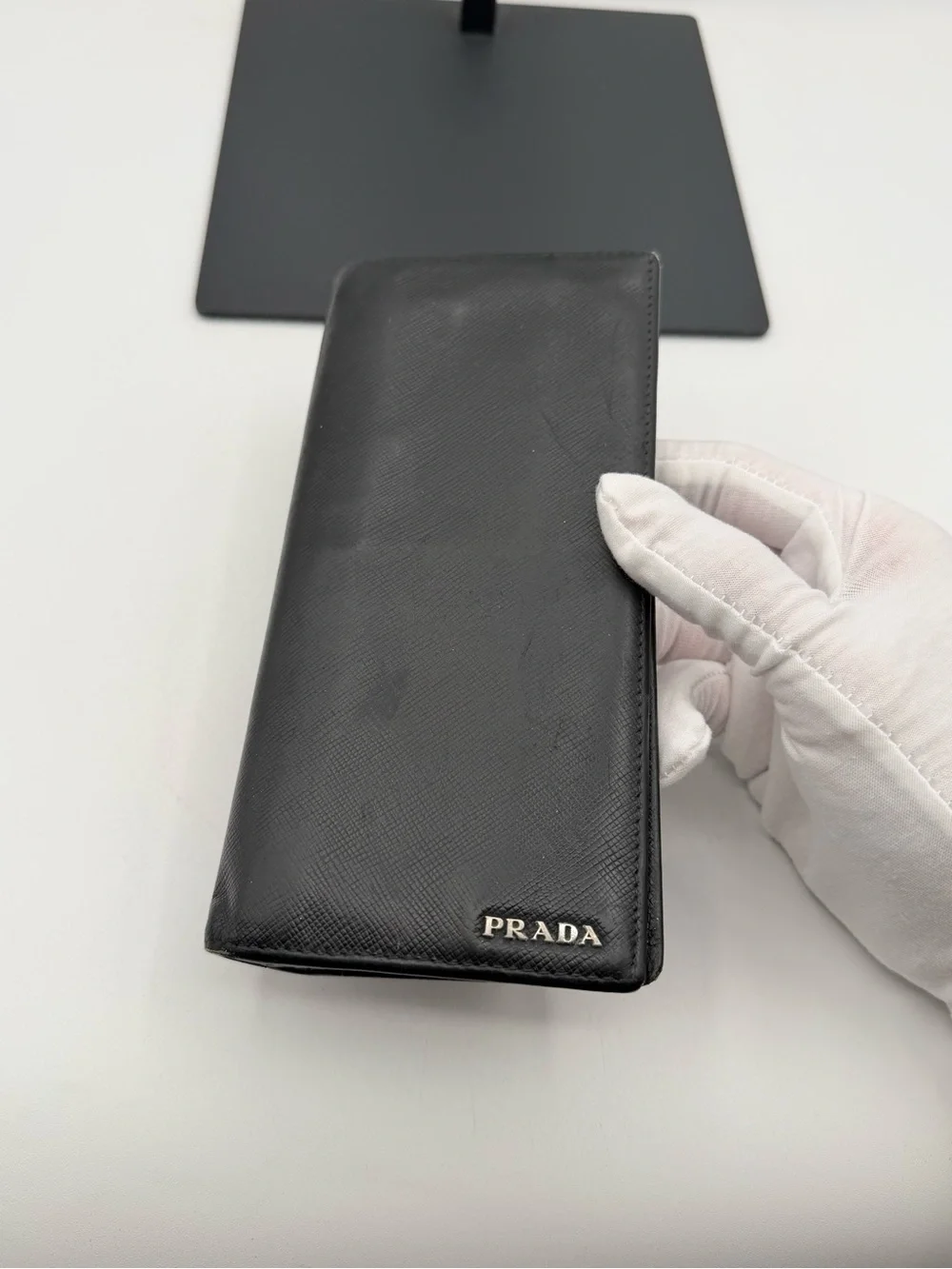 Prada Long Saffiano Leather Bi Fold Wallet
